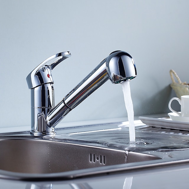  robinet de bucătărie cu un singur mâner cu o gaură robinete de bucătărie cromate cu extragere centrală robinete de bucătărie din alamă solidă pulverizator comercial robinete pentru chiuvetă de