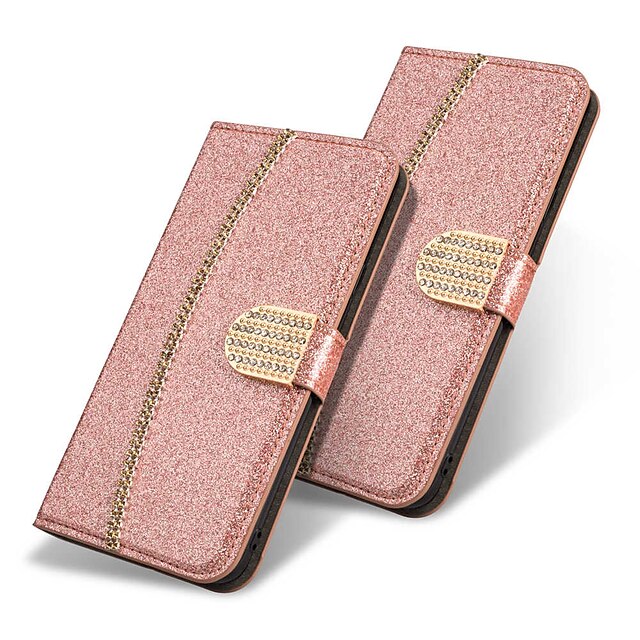  Phone Case For Huawei Full Body Case Wallet Card Huawei P30 Huawei P30 Pro Huawei P30 Lite Huawei Mate 20 lite Huawei Mate 20 pro Huawei Mate 20 Wallet Card Holder Rhinestone Solid Color Glitter