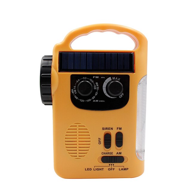  RD339 Rádio portátil Leitor de mp3 / Energia solar / Lanterna Receptor do mundo Amarelo