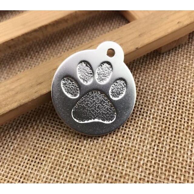  Dog Cat Tag Portable Footprint / Paw Decoration Solid Colored Footprint / Paw Alloy Red Gold Silver 1 Piece