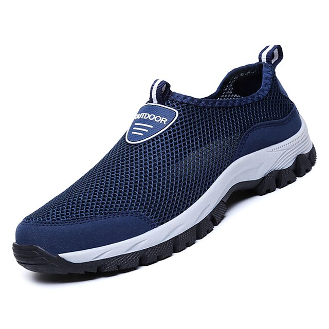  Men's Trainers Athletic Shoes Comfort Shoes Casual Outdoor Walking Shoes Mesh PU Non-slipping Black Blue Gray Fall / EU42