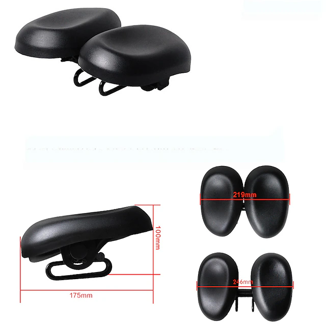 Acacia Bike Saddle / Bike Seat Ergonomical Dual Pad Adjustable Extra ...