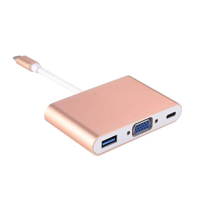  Type-C Adapter <1m / 3ft 1 tot 3 Aluminium USB kabeladapter Voor Macbook / Samsung / Lenovo