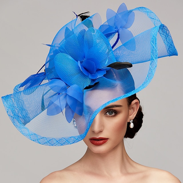 Flowers Feather Net Kentucky Derby Hat Fascinators Headpiece with ...