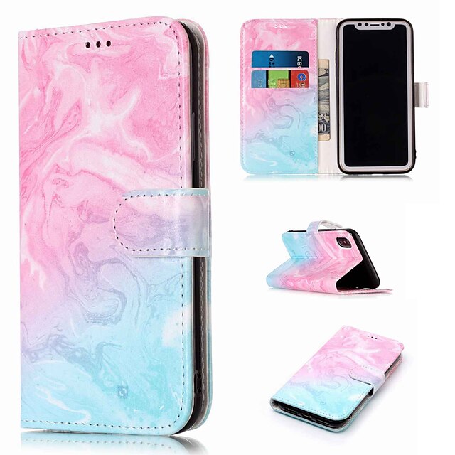  Case For Apple iPhone XR / iPhone XS / iPhone XS Max Wallet / Card Holder / with Stand Full Body Cases Marble Hard PU Leather
