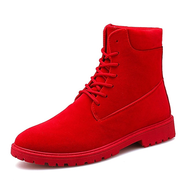  Men's Comfort Shoes Suede Fall & Winter Casual Boots Black / Red / Khaki / Outdoor / Combat Boots