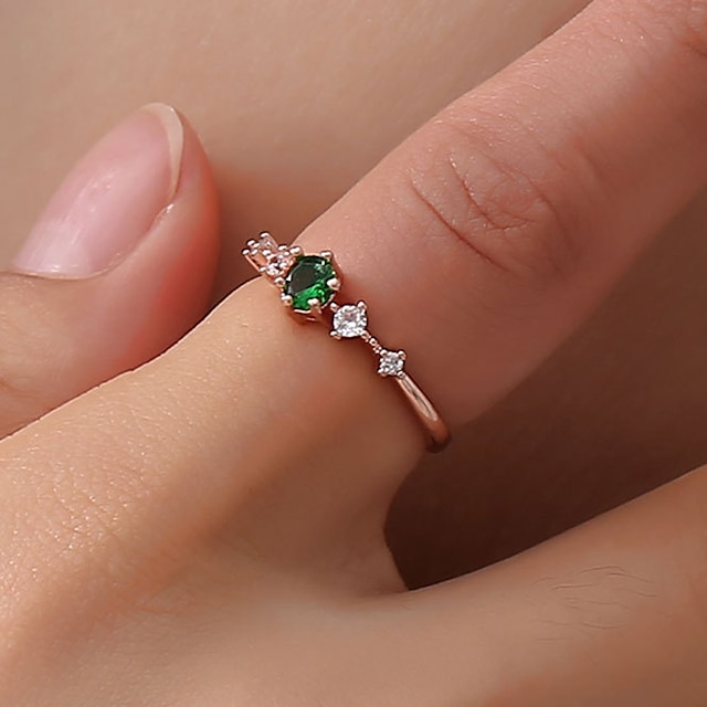  1 pc טבעת הטבעת טבעת For בגדי ריקוד נשים קריסטל יומי ליציאה מועדונים פליז יהלום מדומה קלאסי מסוגנן פרח / זנב טבעת