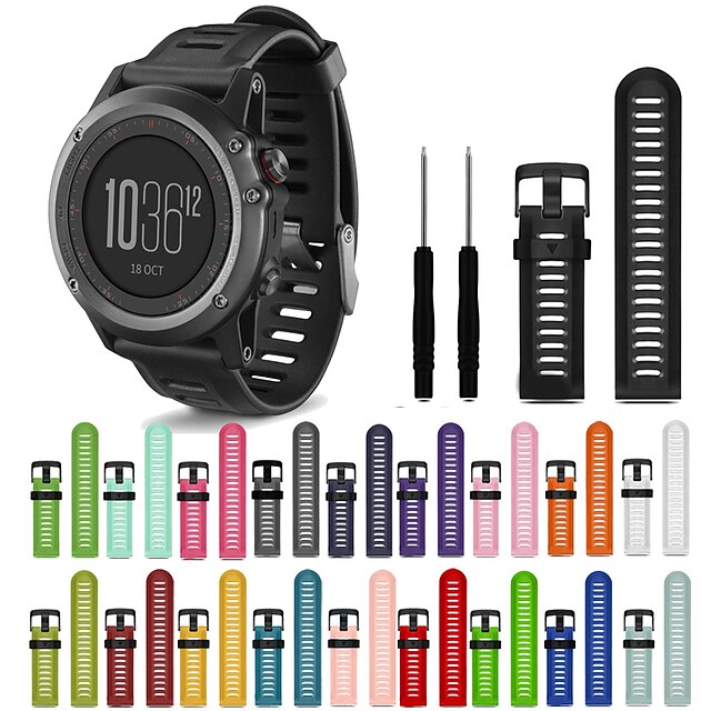  1 pcs Smart Watch Band for Garmin Fenix 7X / 6X Pro / 5X / 3/3 HR Silicone Smartwatch Strap Breathable Sport Band Replacement  Wristband