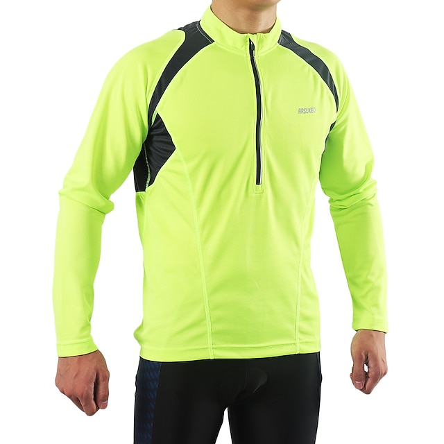 Arsuxeo Men's Long Sleeve Cycling Jersey Downhill Jersey 4 pockets
