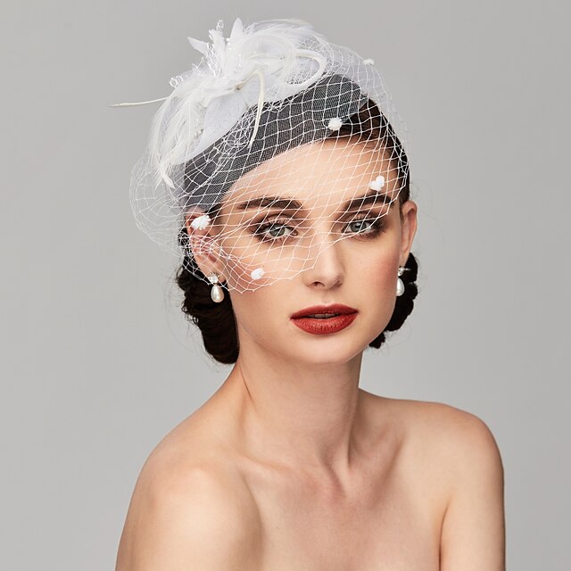 Elegant Fascinators Hats Linen Net Mesh Headpiece Kentucky Derby Hat ...