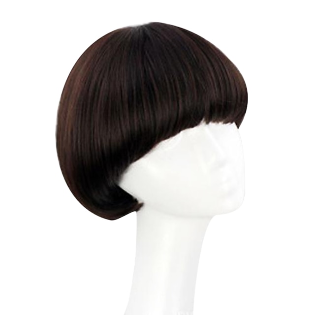 Synthetic Wig Straight Straight Bob With Bangs Wig Dark Auburn33 Dark