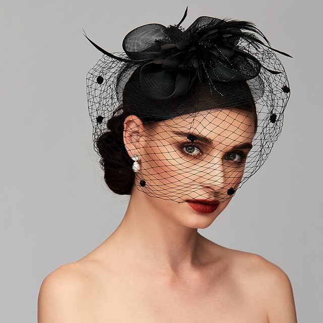 Fascinator à Plumes Avec Bandeau - Chapeau Vintage Pour Mariage, Thé Ou Cocktail - Clip Réglable Femme