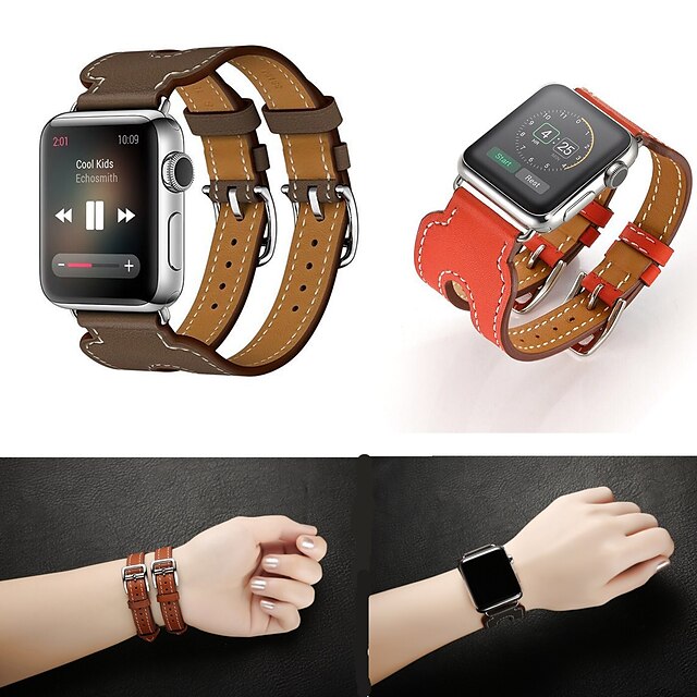  Ремешок для часов для Серия Apple Watch 5/4/3/2/1 Apple Кожаный ремешок Натуральная кожа Повязка на запястье