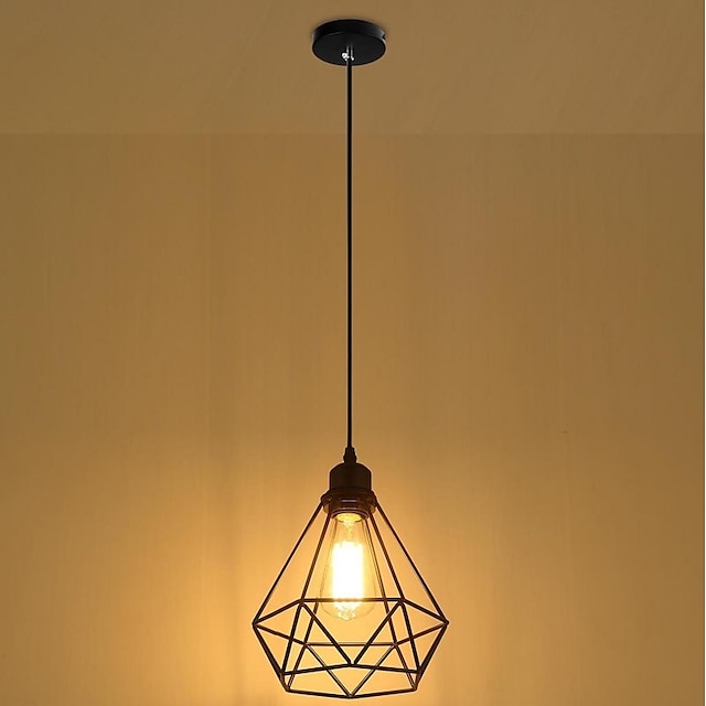 Lights & Lighting Pendant Lights | 1-Light 20.5 cm Mini Style Pendant Light Metal Geometrical Painted Finishes Retro Vintage / C