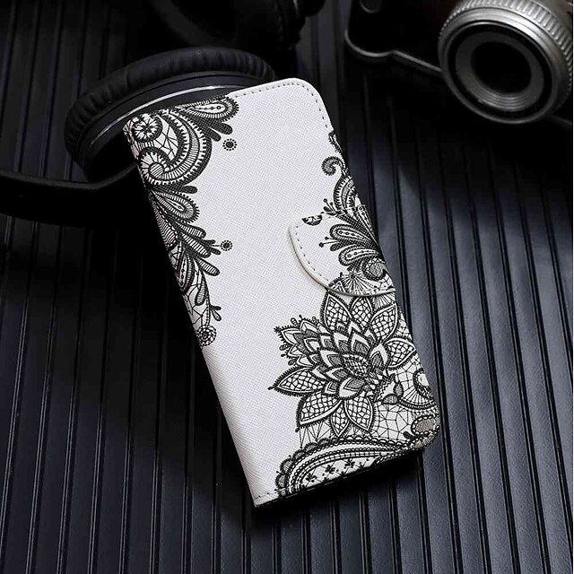  Case For Samsung Galaxy J8 (2018) / J6 (2018) / J6 Plus Wallet / Card Holder / with Stand Full Body Cases Flower Hard PU Leather