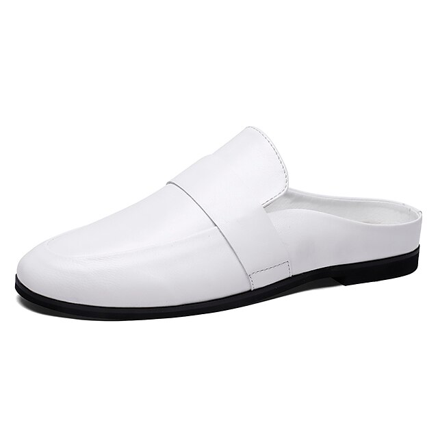  Bărbați Pantofi de confort PU Toamnă Casual Saboți Respirabil Alb / Negru