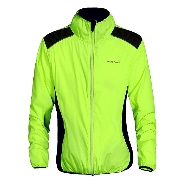  WOSAWE Homme Femme Veste Velo Cyclisme Vélo Veste Top VTT Vélo tout terrain Vélo Route Des sports Vert Haute Visibilité Coupe Vent Respirable L'hiver Vêtement Tenue Avancé Confortable Tenues de