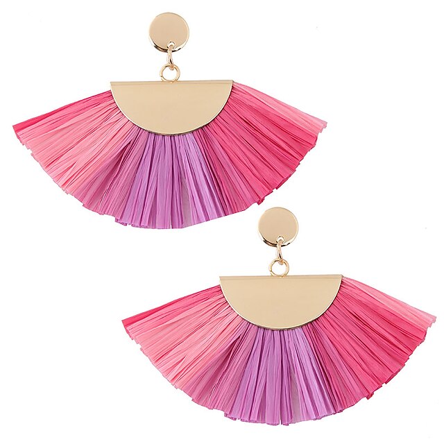  Mulheres Fashion Geométrico Brincos Compridos Brincos senhoras Simples Europeu Colorido Jóias Rosa / Marron / Azul Para Festa Casual 1 par