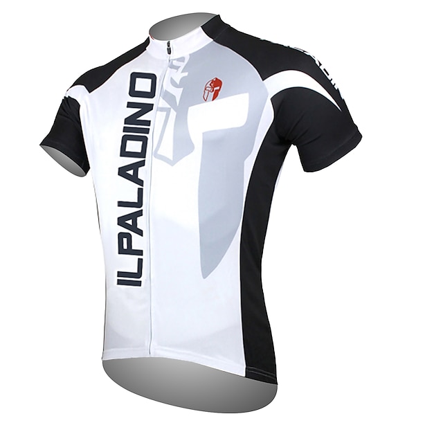  ILPALADINO Men's Cycling Jersey Short Sleeve Bike Jersey Top with 3 Rear Pockets Mountain Bike MTB Road Bike Cycling Breathable Ultraviolet Resistant Quick Dry Green White Purple Patchwork Polyester