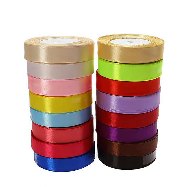  Solid Colored Satin Wedding Ribbons Piece/Set Satin Ribbon Decorate favor holder / Decorate gift box