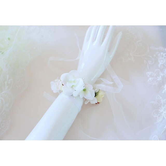  Wedding Flowers Wrist Corsages Wedding / Wedding Party Silk Like Satin / Fabrics 0-10 cm