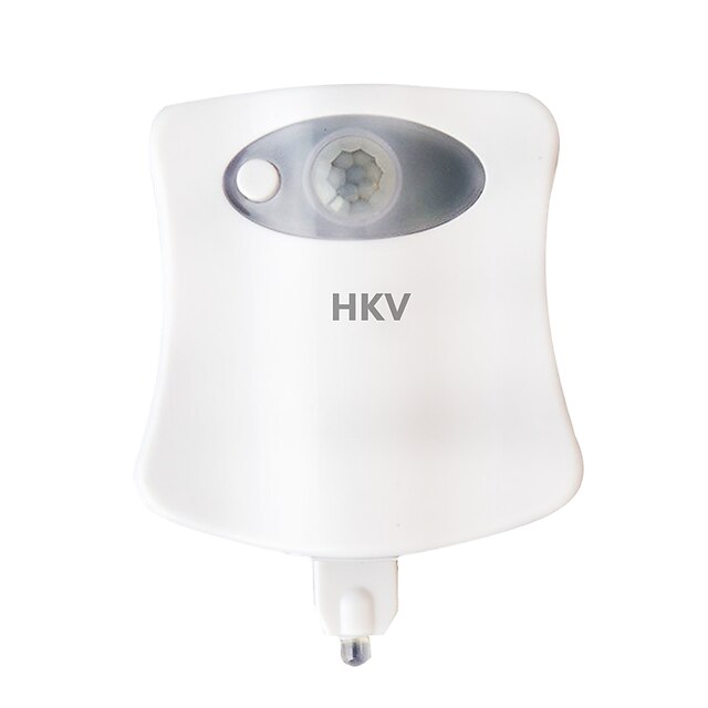  Hkv® 16 cores sem fio infravermelho humano sensor de movimento ativado pir led lâmpada de vaso sanitário alimentado por bateria luz noturna casa de banho