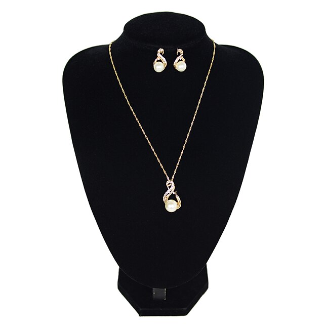 Women's White Drop Earrings Choker Necklace Single Strand Simple Vintage Earrings Jewelry Gold / Silver For Daily Festival 1 set