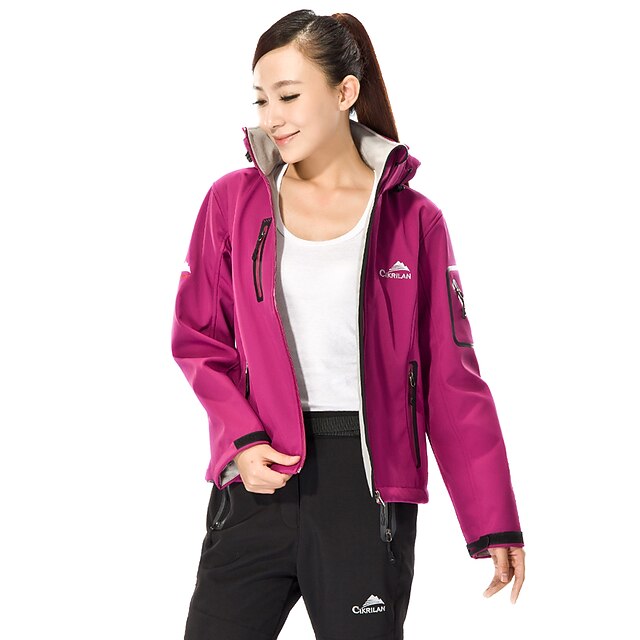 Cikrilan Women's WaterResistant Softshell Jacket with Removable Hood