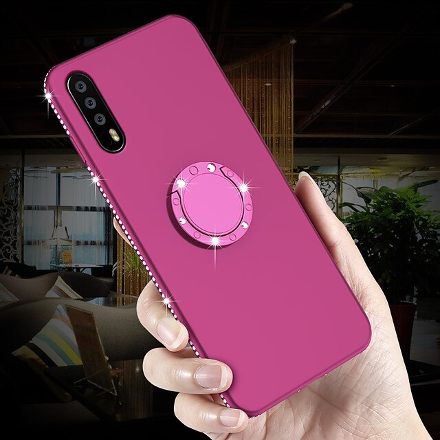  Case For Huawei Huawei P20 / Huawei P20 Pro / Huawei P20 lite Ring Holder / Ultra-thin / Frosted Back Cover Rhinestone Soft TPU / P10 Plus / P10 Lite / P10