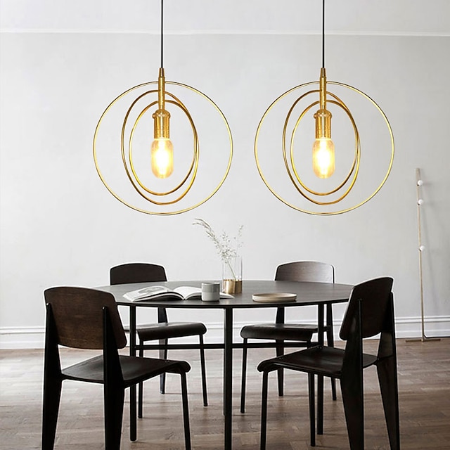 Lights & Lighting Pendant Lights | 1-Light 28 cm Pendant Light Metal Mini Gold Contemporary / Artistic AC100-240V - MZ33609