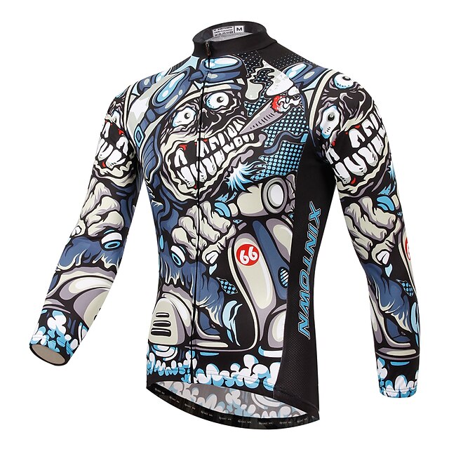  XINTOWN Homme Maillot Velo Cyclisme Manches Longues L'hiver Cyclisme Maillot Top avec 3 poches arrière VTT Vélo tout terrain Vélo Route Respirable Résistant aux ultraviolets Séchage rapide Blanche