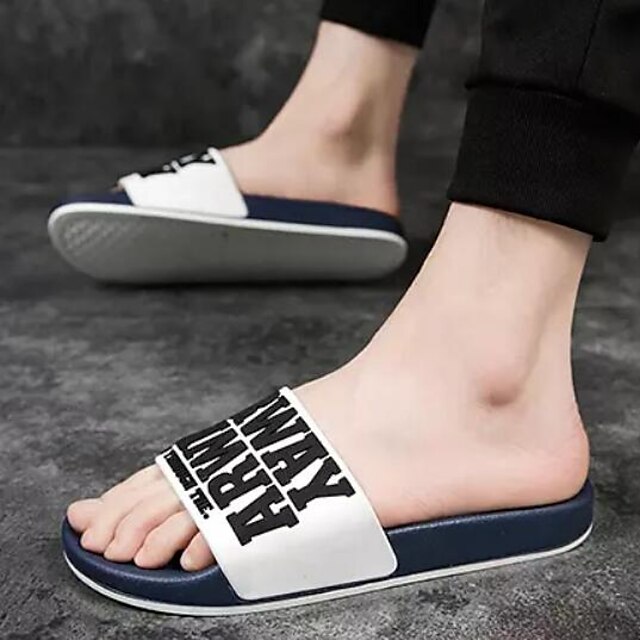  Bărbați Pantofi de confort Vară Zilnic Papuci & Flip-flops PVC Negru / Alb / Alb / Albastru / Galben