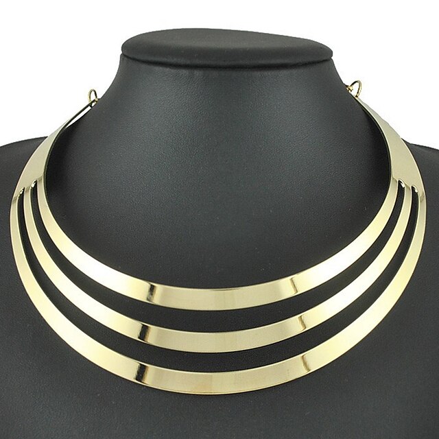  Women's Choker Necklace Torque Hollow Peace Hope Ladies Punk European Fashion Alloy Gold 45 cm Necklace Jewelry 1pc For Daily Carnival