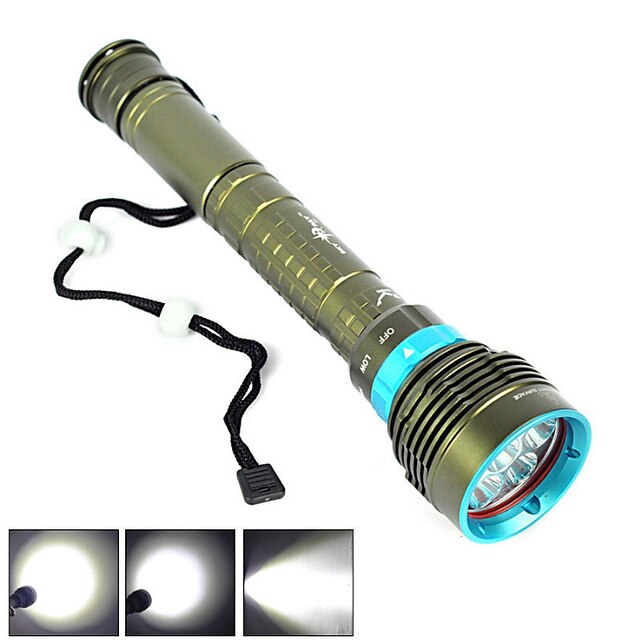  3 LED Flashlights / Torch LED 10800 lm 3 Mode with Batteries and Charger Waterproof / Impact Resistant / Rechargeable Camping / Hiking / Caving / Everyday Use / Diving / Boating