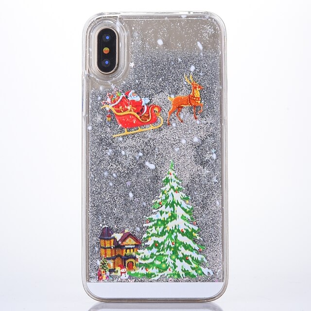  Case For Apple iPhone X Glitter Shine Back Cover Christmas Hard Plastic