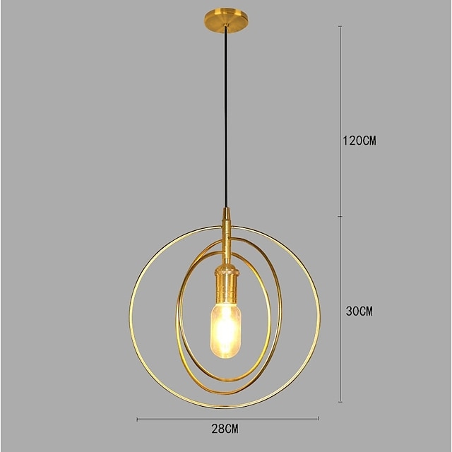 Lights & Lighting Pendant Lights | 1-Light 28 cm Pendant Light Metal Mini Gold Contemporary / Artistic AC100-240V - MZ33609