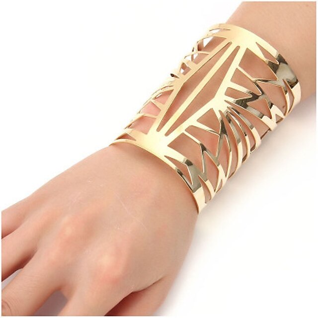  Women's Bracelet Bangles Cuff Bracelet Hollow Out Casual / Sporty Fashion Alloy Bracelet Jewelry Gold / Silver For Gift Festival