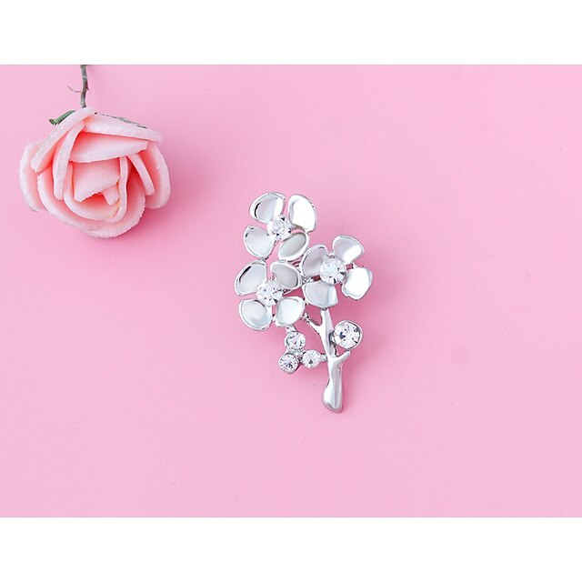  Women's Brooches Classic Flower Shape Stylish Brooch Jewelry Silver For Daily Festival