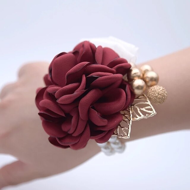  Wedding Flowers Wrist Corsages Wedding / Wedding Party 18K Gold Plated / Bead 0-10 cm Christmas
