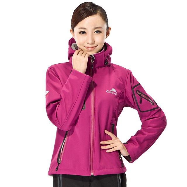 Cikrilan Women's WaterResistant Softshell Jacket with Removable Hood