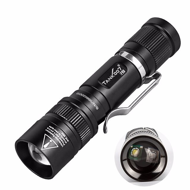  Tank007 F2 LED Flashlights / Torch Waterproof LED Dual LED LED 2 Emitters 2 Mode Waterproof Portable Cute Camping / Hiking / Caving Everyday Use White Light Source Color Black / Aluminum Alloy