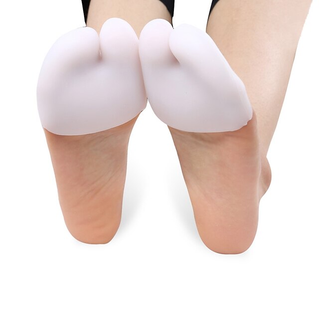  1 Pair Orthotic Toe Separators Gel Forefoot Spring Unisex Nude / White