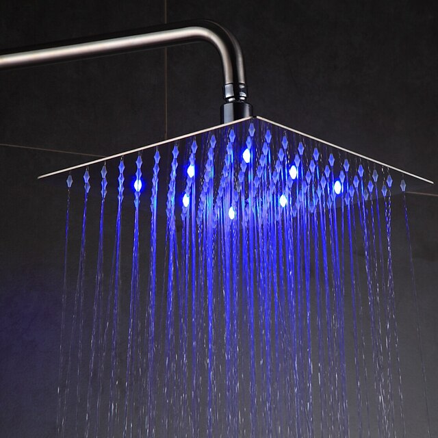 Moderno Ducha lluvia Cromo Característica - LED / Efecto lluvia, Alcachofa de la ducha