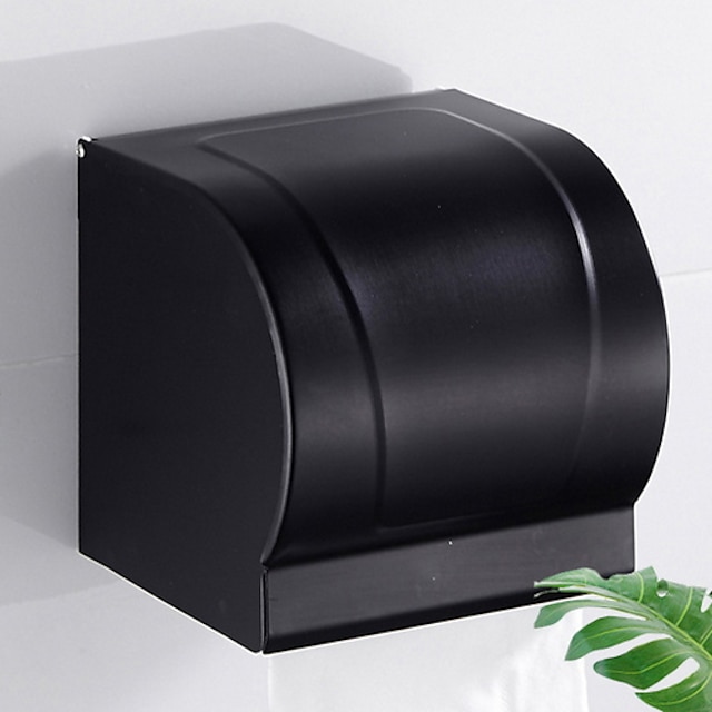 uchwyt na papier toaletowy współczesny aluminiowy uchwyt ścienny na papier toaletowy czarny matowy 1szt