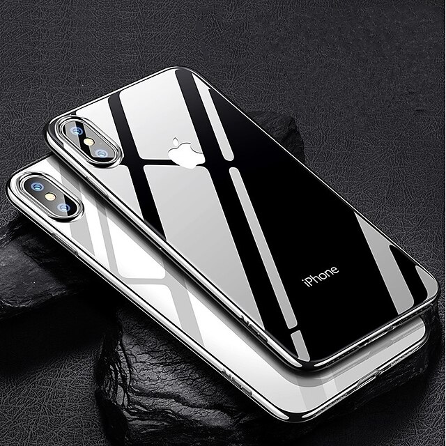  Case For Apple iPhone XS / iPhone XR / iPhone XS Max Plating / Ultra-thin / Transparent Back Cover Solid Colored Soft TPU