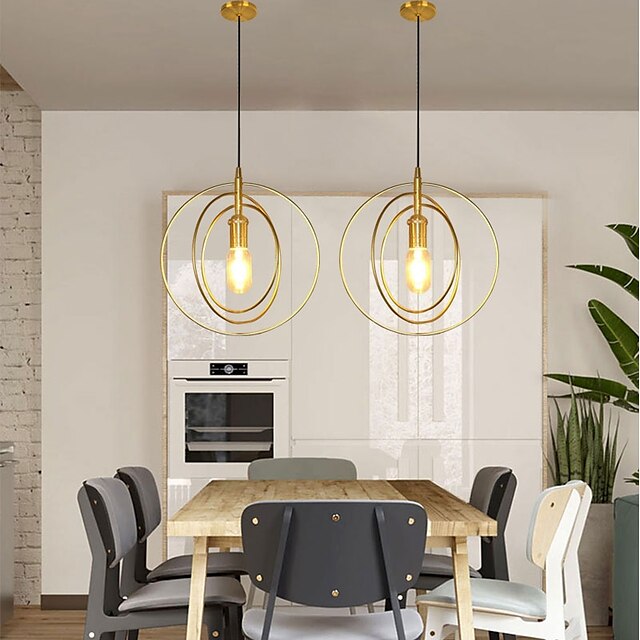 Lights & Lighting Pendant Lights | 1-Light 28 cm Pendant Light Metal Mini Gold Contemporary / Artistic AC100-240V - MZ33609