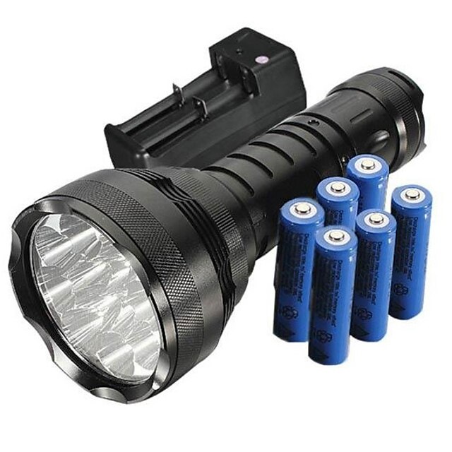 Trustfire LED-Ficklampor LED Cree® XM-L T6 12 utsläpps 5000 lm 5 Belysning läge med batterier och laddare Vattentät Stöttålig Greppvänlig Camping / Vandring / Grottkrypning Vardagsanvändning Polis