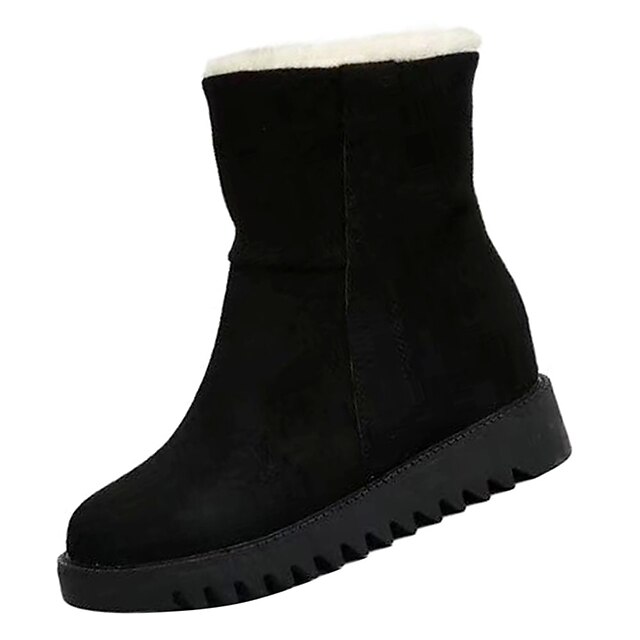  Women's Boots Snow Boots Daily Solid Colored Mid Calf Boots Winter Low Heel Casual PU Loafer Camel Black Yellow