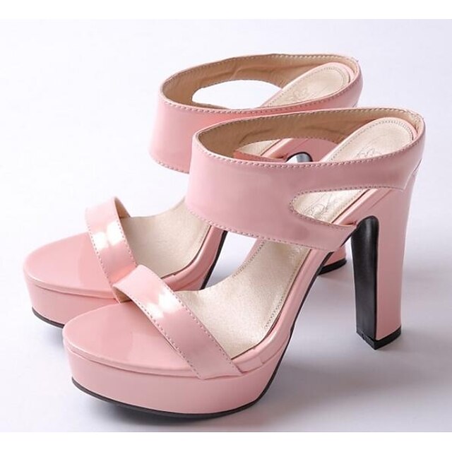  Women's Sandals Chunky Heel PU Summer Silver / Green / Pink