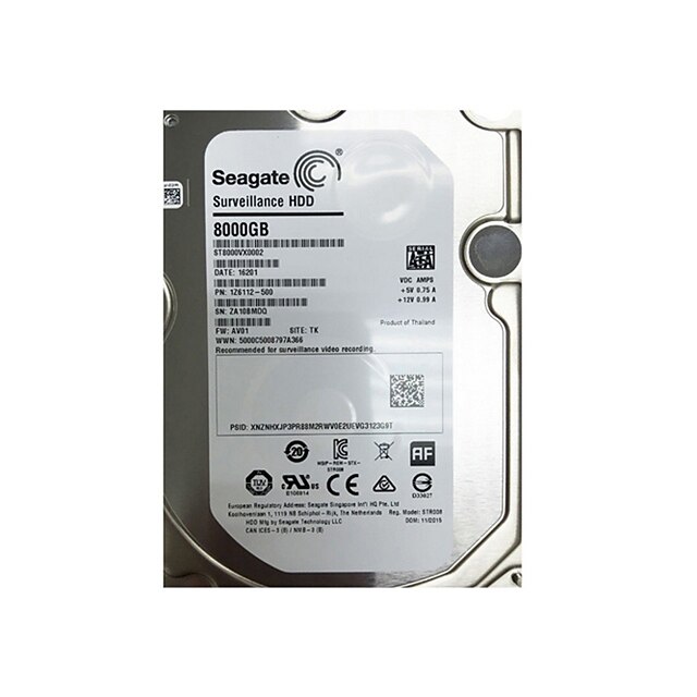  Seagate® Disques durs st8000vx0002,8t pour les systèmes de sécurité 14.7 * 10.2 * 2.6 cm 0.1 kg
